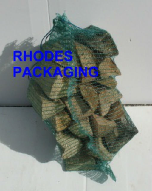 10 KG GREEN KNITTED LOG SACKS - 460mm wide  x 590mm length (1 BALE OF 1000)