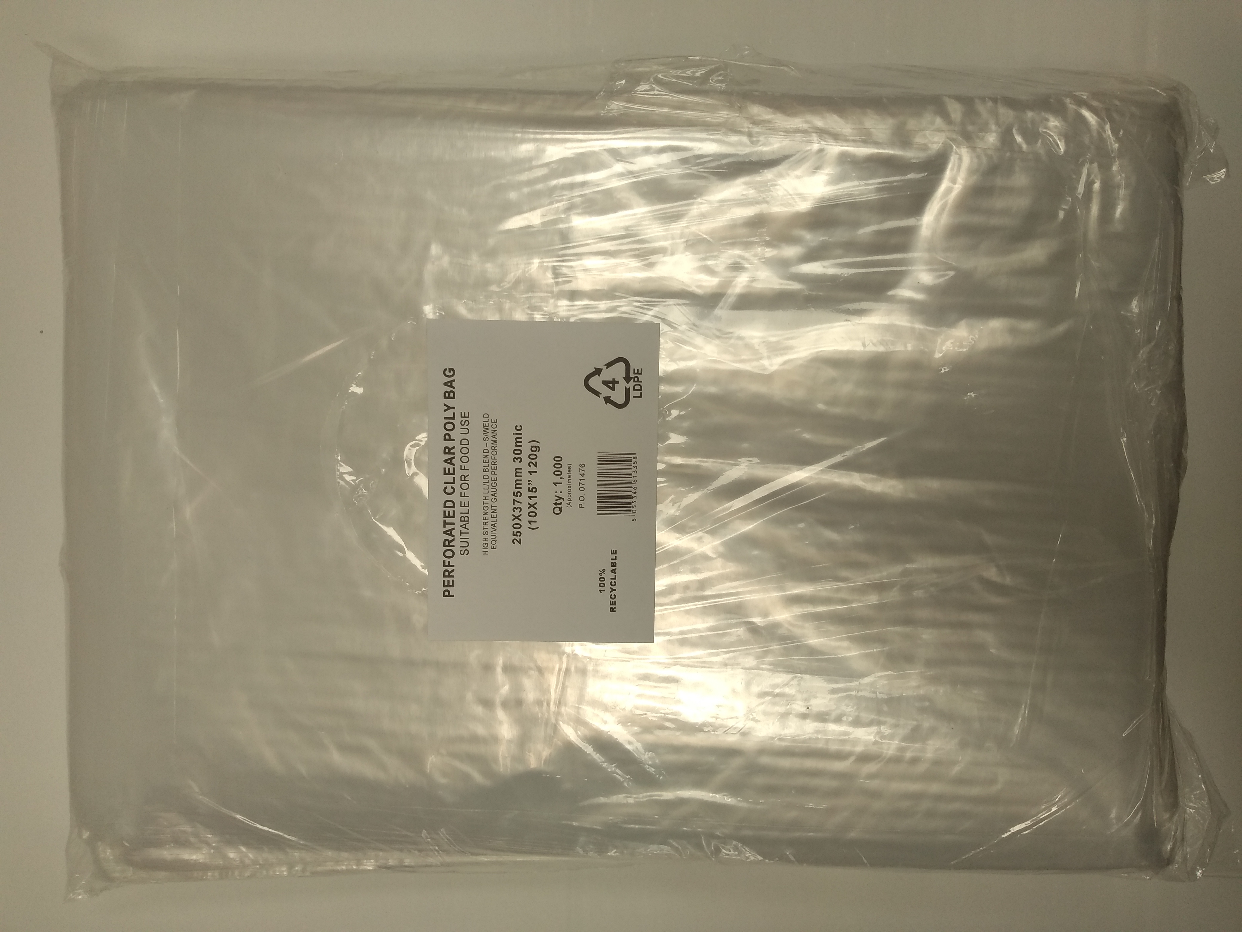 2.5kg 'PLAIN' Polythene Potato Bags - pack of 3000